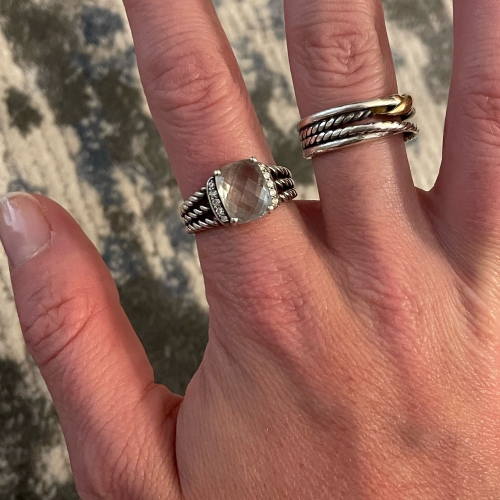 David Yurman Petite Wheaton Ring- Prasiolite Size 6